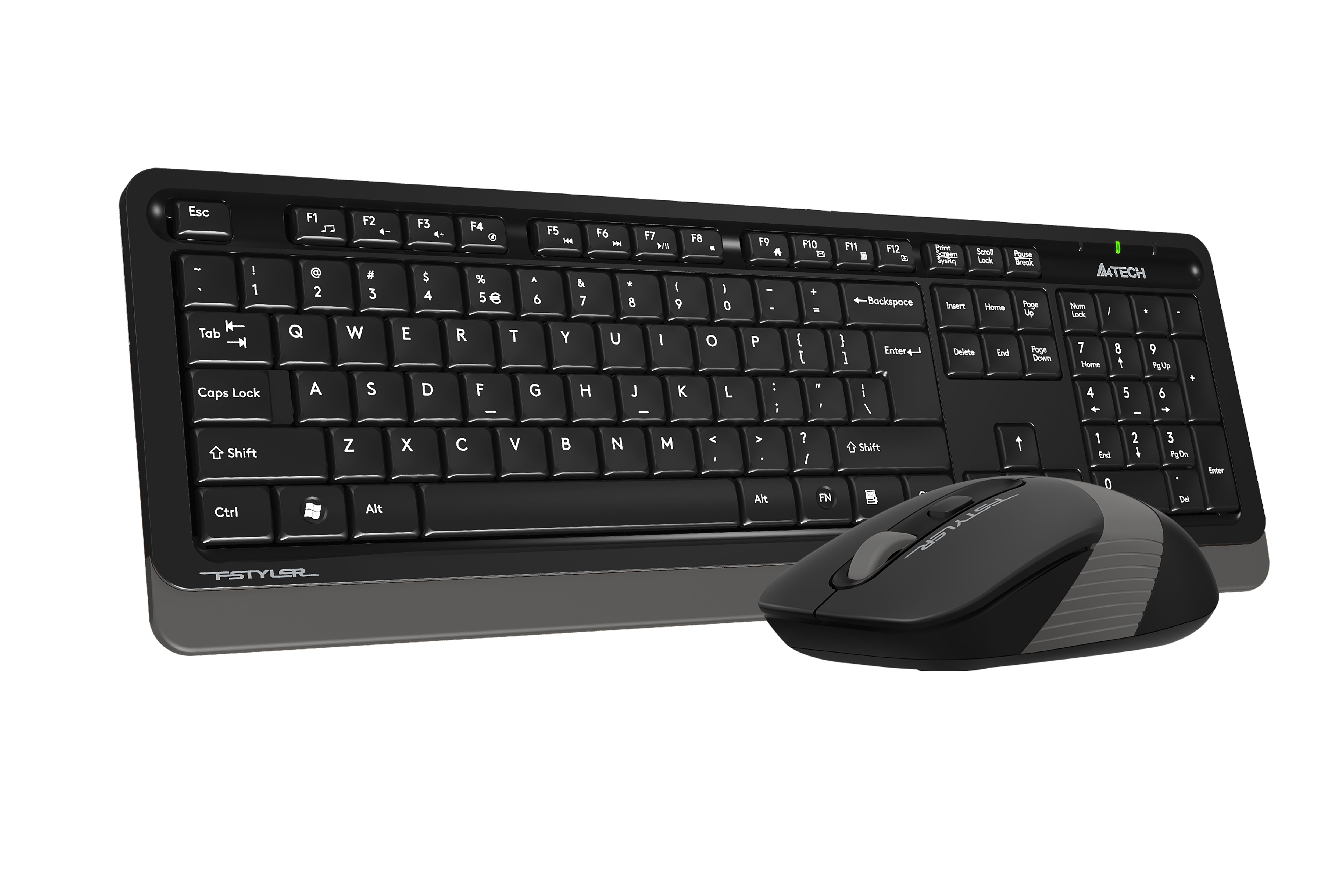A4Tech FG1010S 2.4G Wireless Desktop Set Black with smooth typing, precise mouse, and reliable performance in Pakistan