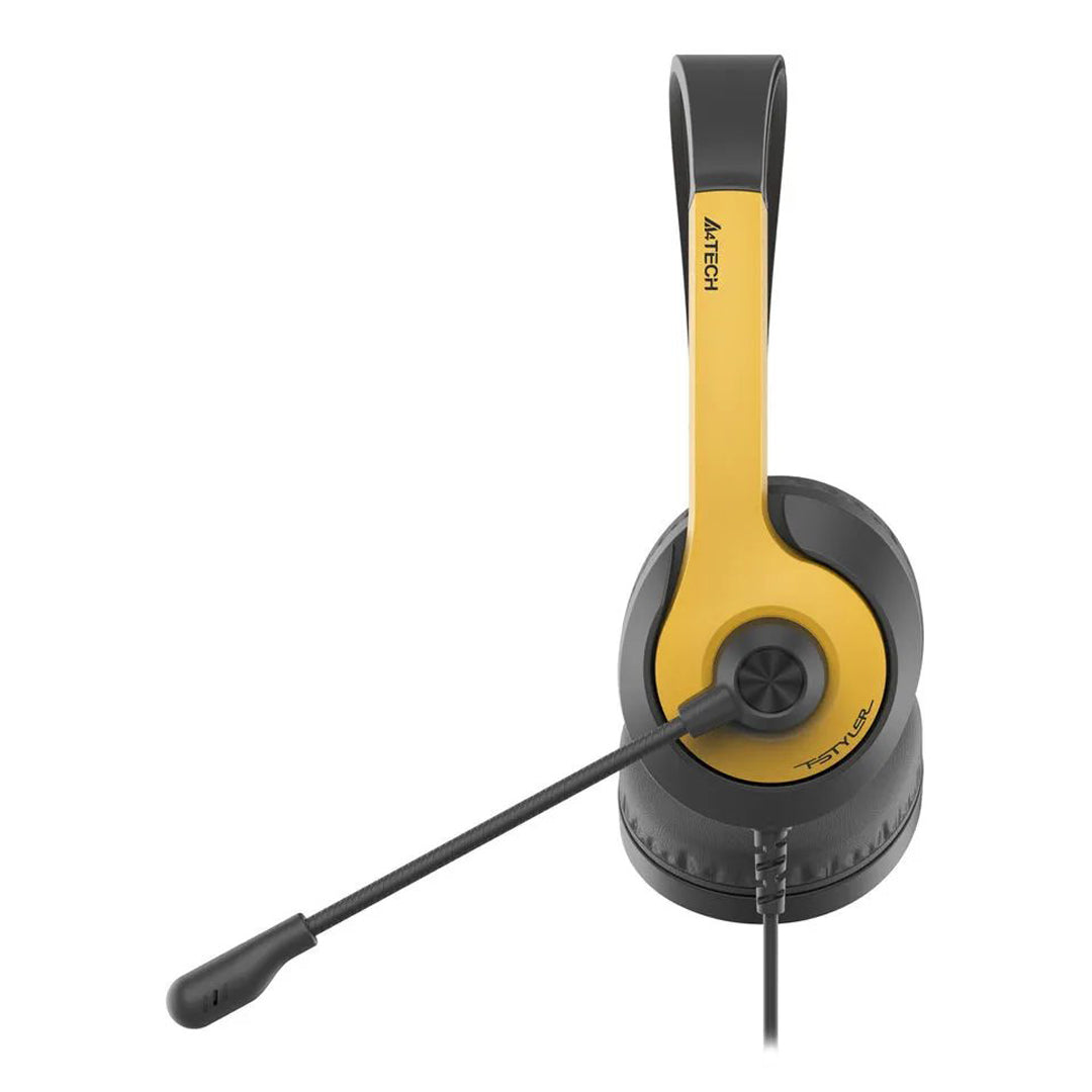 A4Tech FH100U Stereo Headset with clear audio, noise-canceling microphone, and comfortable over-ear design in Pakistan
