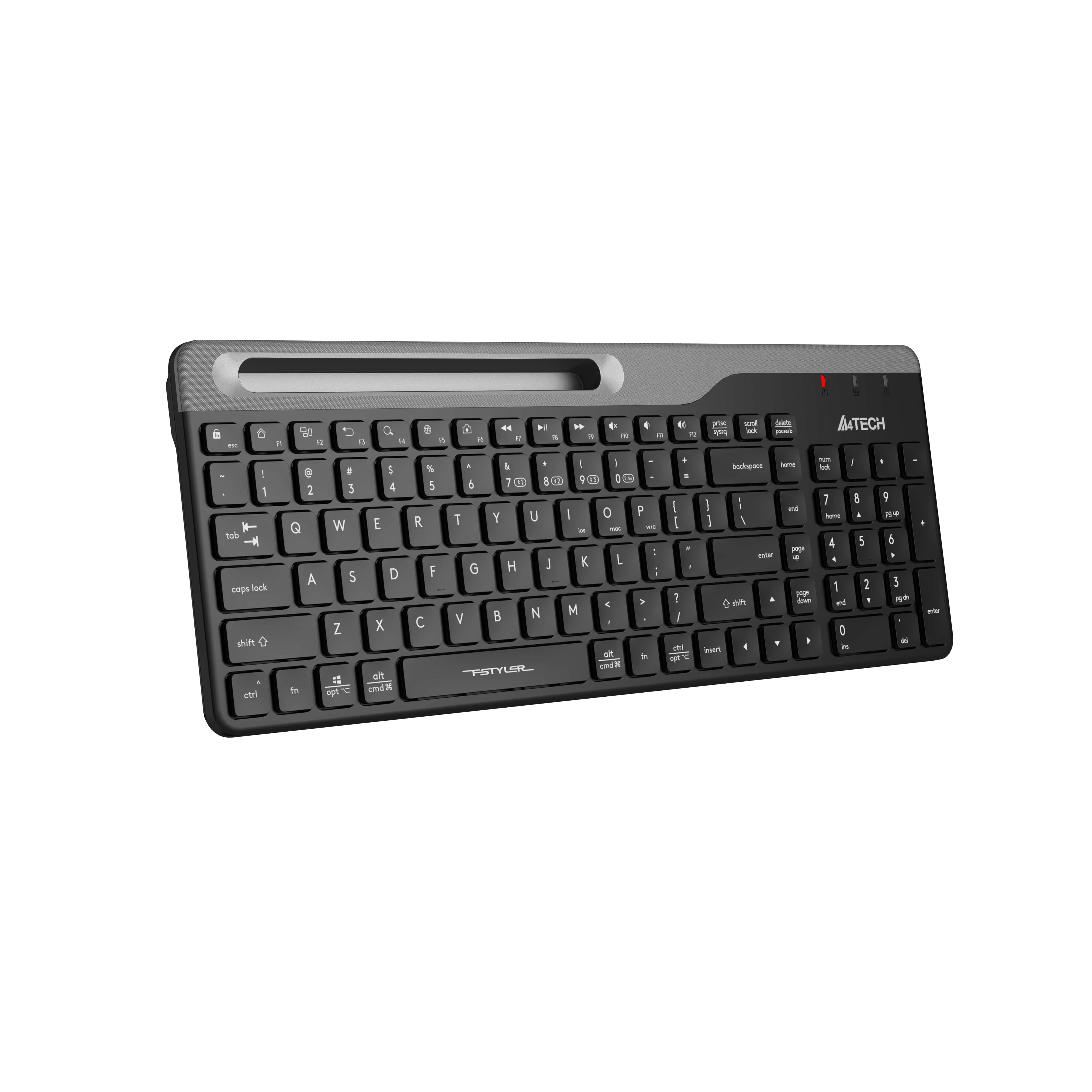 A4Tech FBK25 QuietKey Bluetooth & 2.4G Wireless Keyboard with silent keys, slim design, and smooth typing in Pakistan