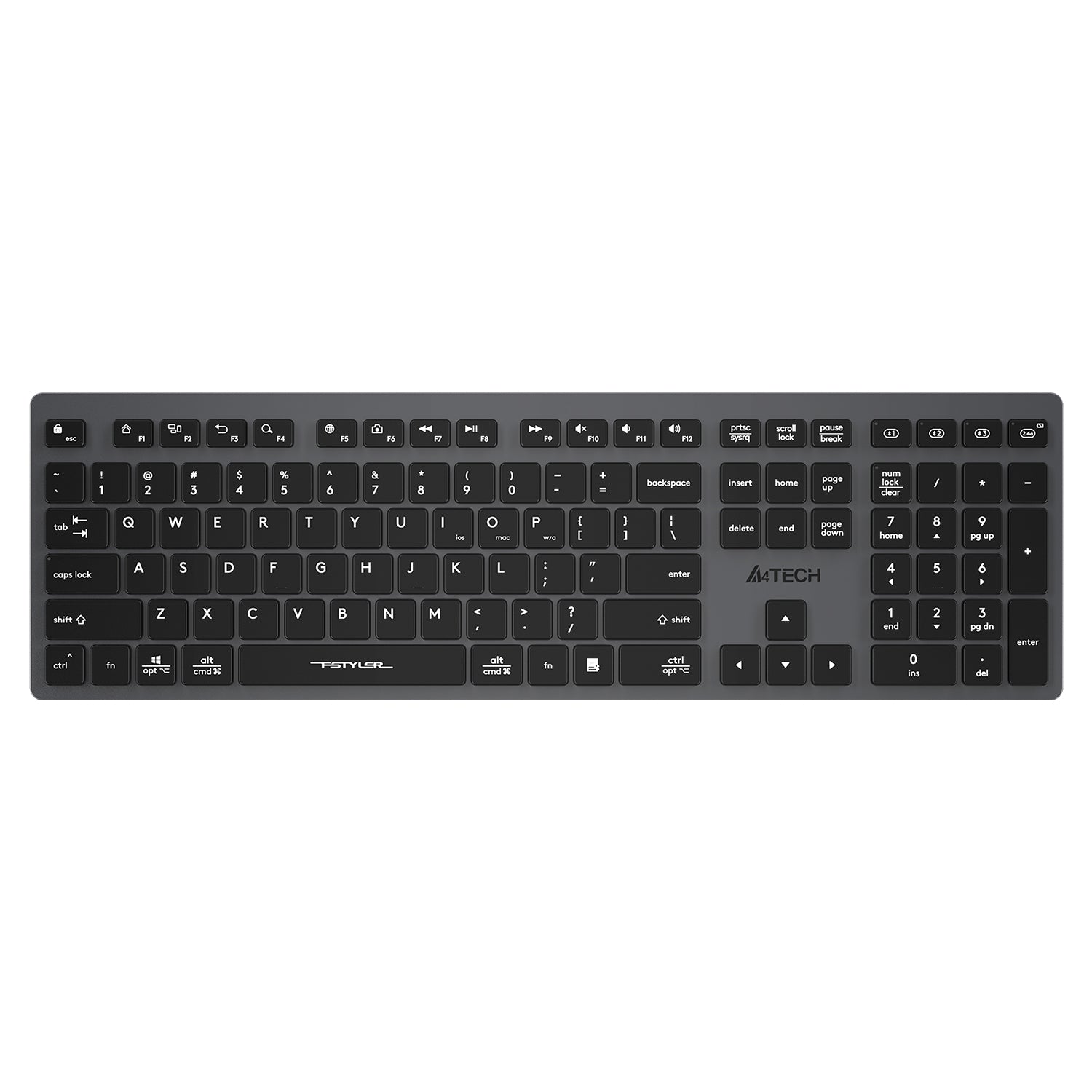 A4Tech FBX50C Bluetooth 2.4G Wireless Keyboard Black. Dual Mode Office Keyboard Price in Pakistan.