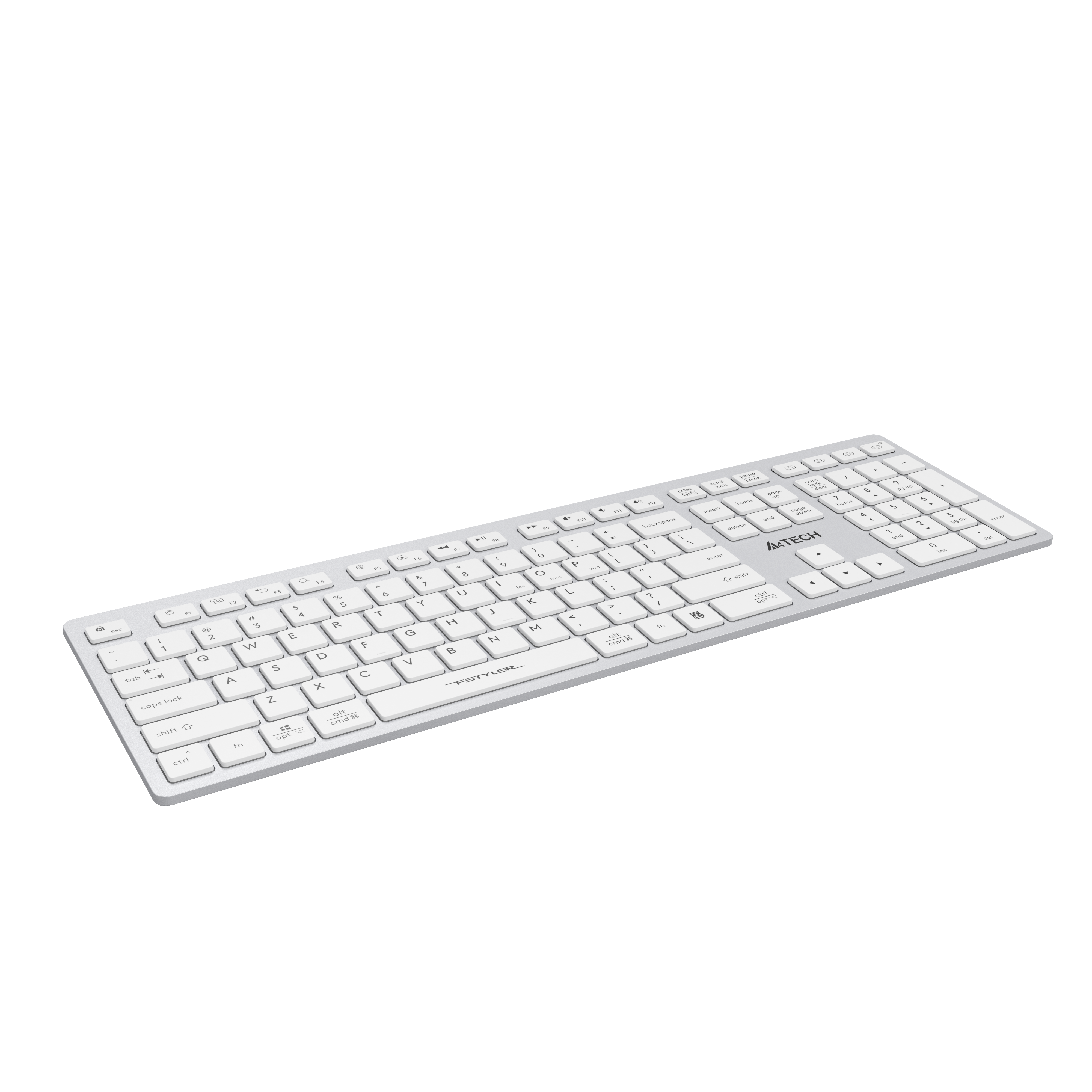 A4Tech FBX50C Bluetooth 2.4G Wireless Keyboard White. Slim Dual Mode Keyboard Price in Pakistan.