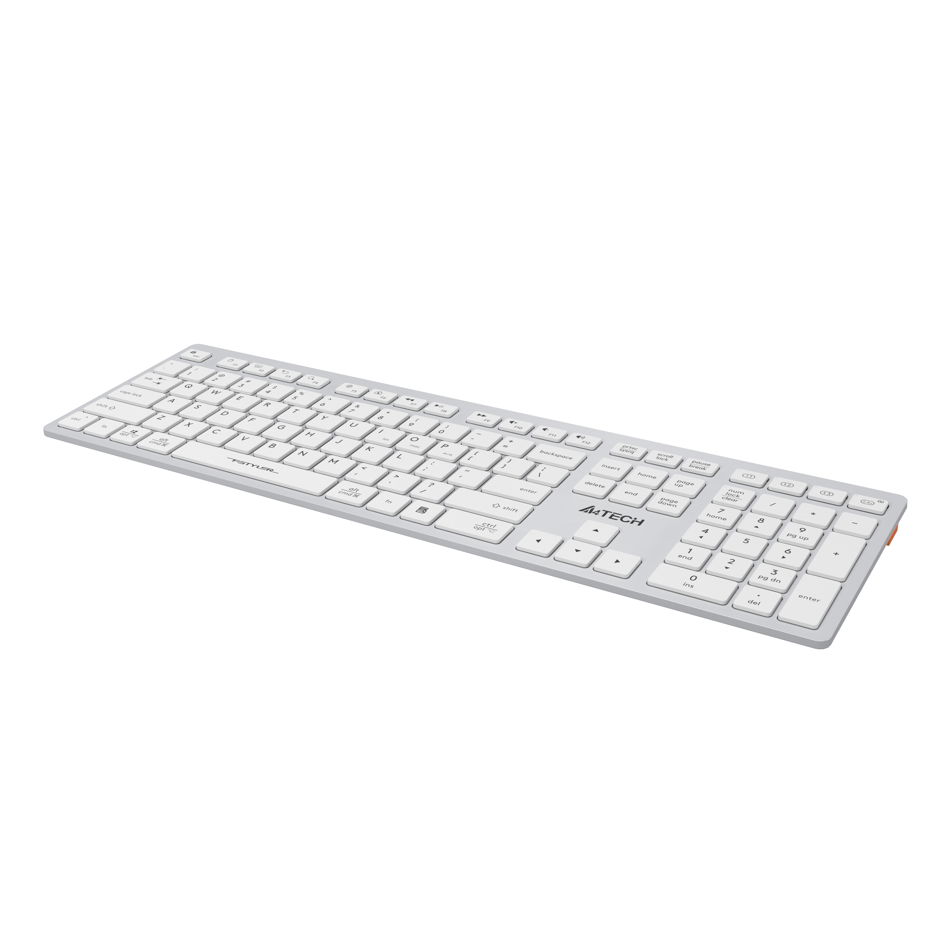A4Tech FBX50C Bluetooth 2.4G Wireless Keyboard White. Slim Dual Mode Keyboard Price in Pakistan.