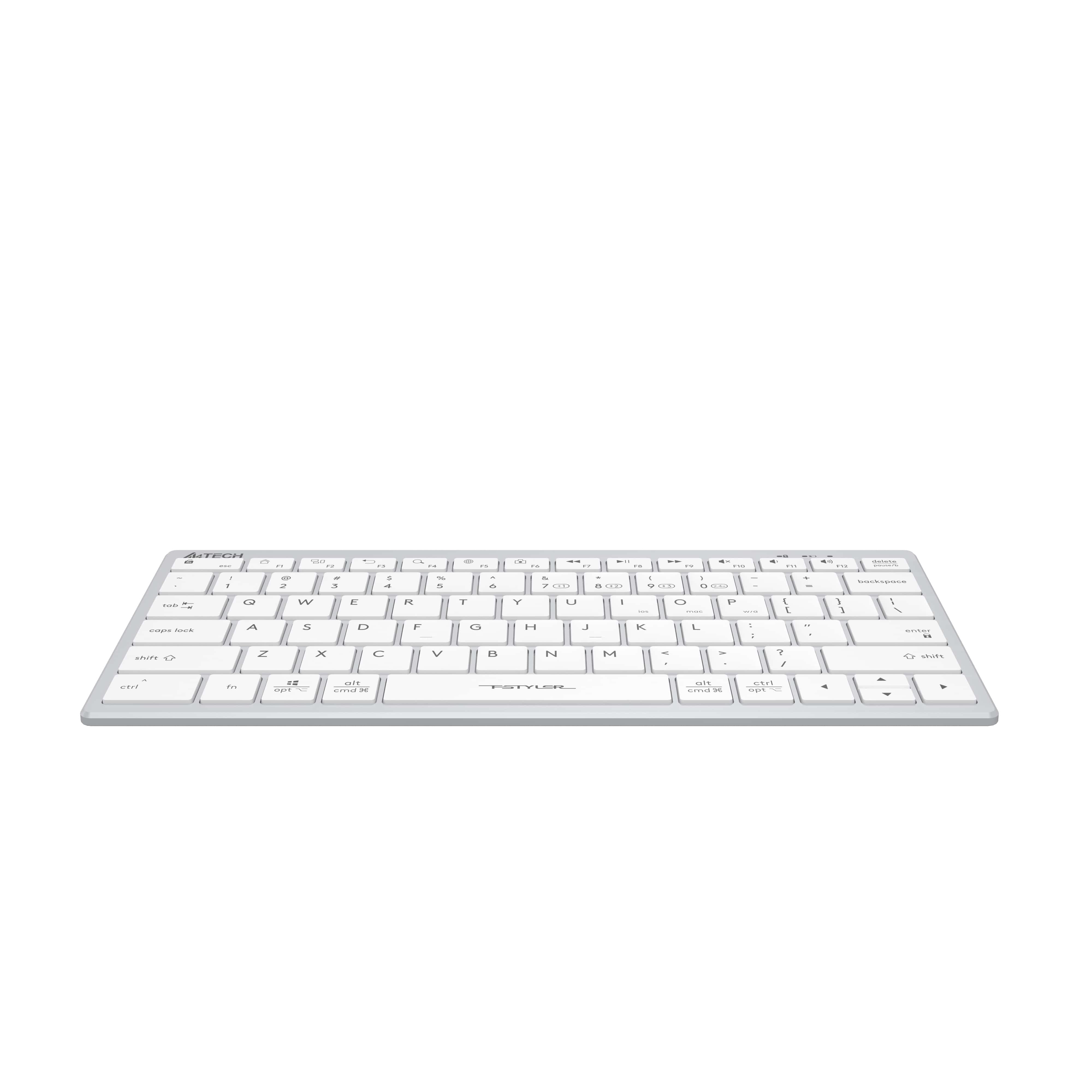 A4Tech FBX51C Bluetooth & 2.4G Wireless Keyboard White with silent keys, elegant design, and seamless typing in Pakistan