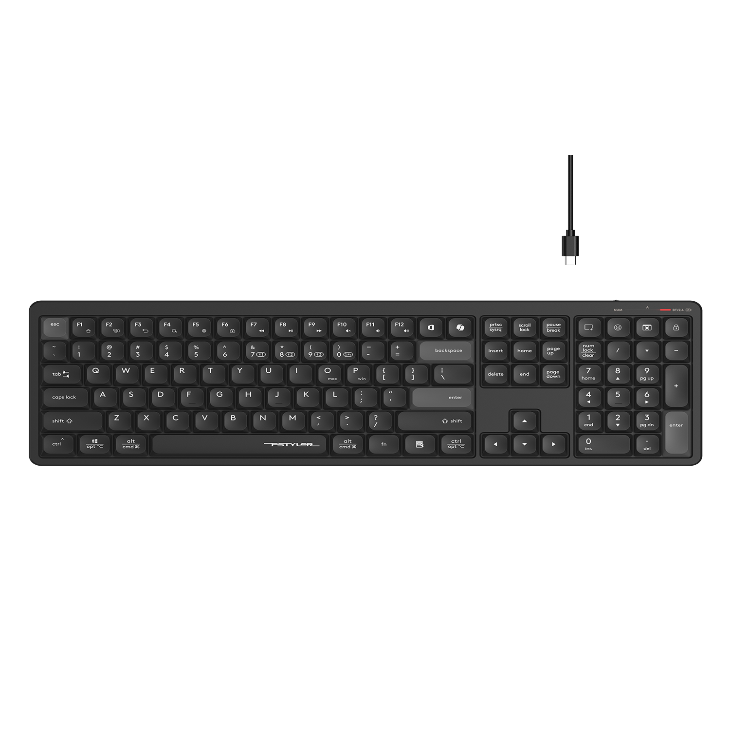A4Tech FBX55C Bluetooth & 2.4G Wireless Keyboard with smooth typing, dual connectivity, and compact design in Pakistan