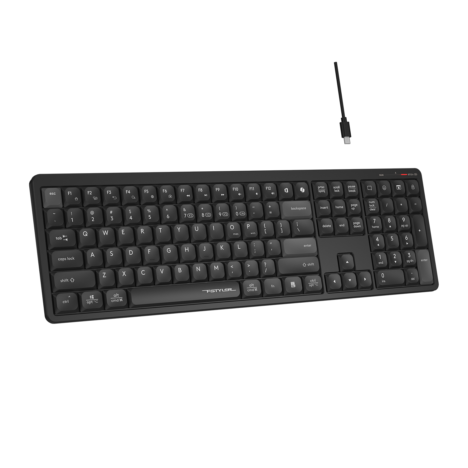 A4Tech FBX55C Bluetooth & 2.4G Wireless Keyboard with smooth typing, dual connectivity, and compact design in Pakistan