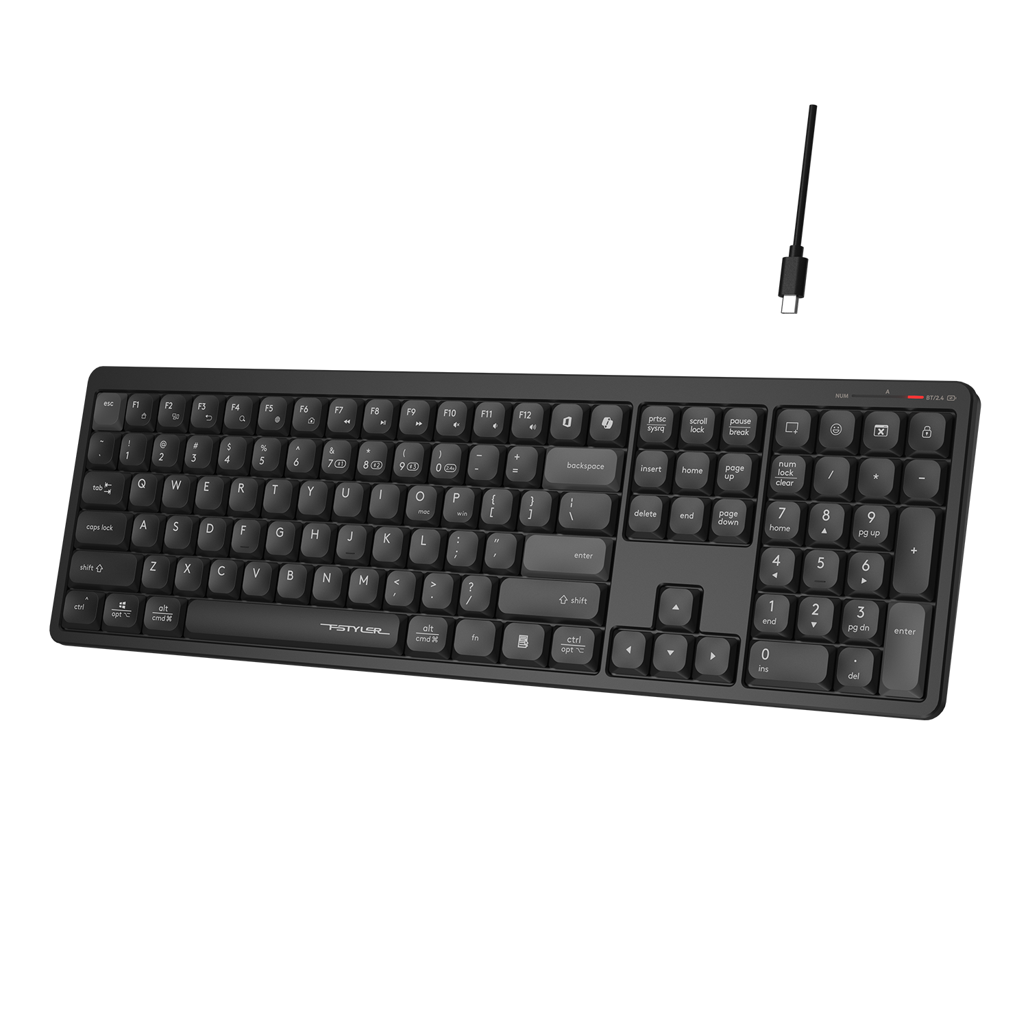 A4Tech FBX55C Bluetooth & 2.4G Wireless Keyboard with smooth typing, dual connectivity, and compact design in Pakistan