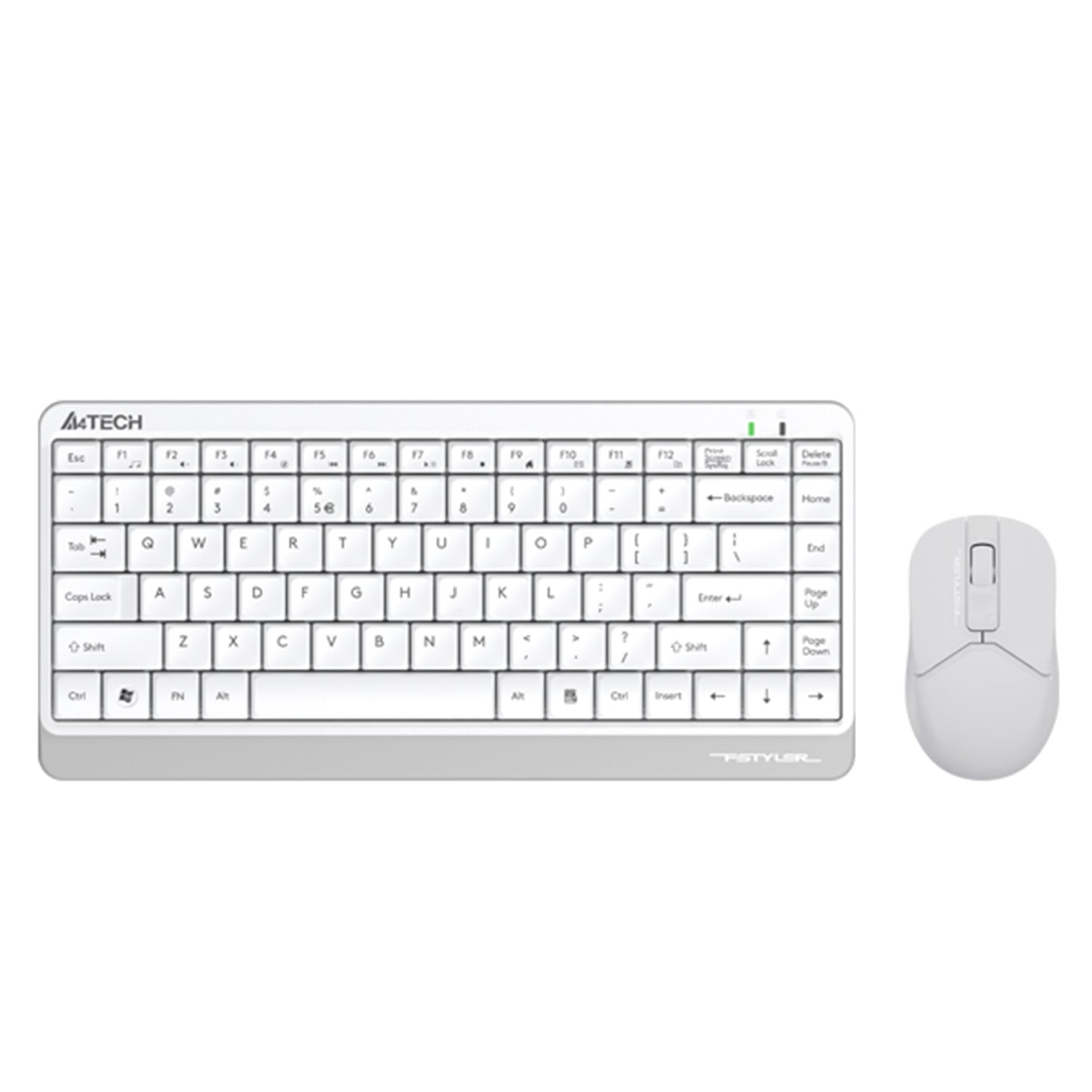 A4Tech FG1112S 2.4G Compact Desktop Set White with quiet keys, an accurate mouse, and an elegant look for users in Pakistan