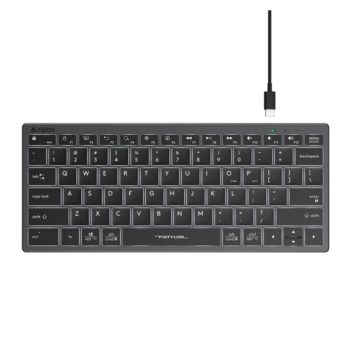 A4Tech FX61 Scissor Switch Backlit Compact Keyboard with smooth typing, slim design, and vibrant illumination in Pakistan